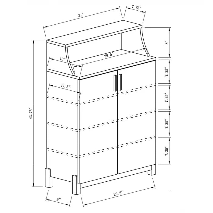 12 Pair Shoe Storage Cabinet Ouch Cart