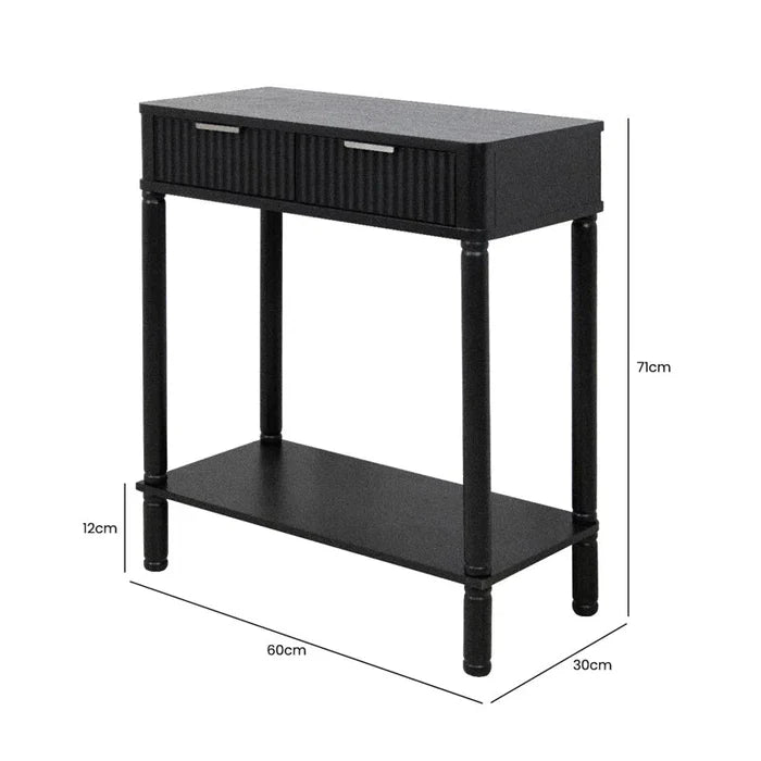 2 Drawers Wooden Slim Entry jonas Table Ouch Cart