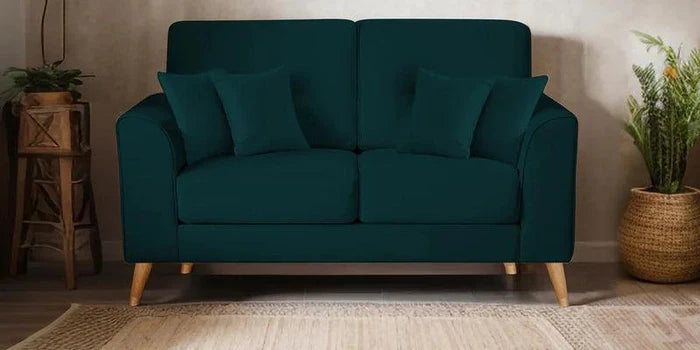 2 Seater Sofa In Velvet Emerald Green Colour - Ouch Cart