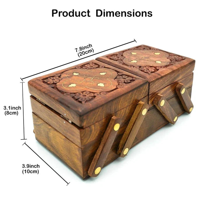 3 IN 1 WOODEN JEWELRY BOX - Ouch Cart