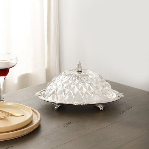 3 Leaf Decorative Silver Platter M.M.I. OVERSEAS