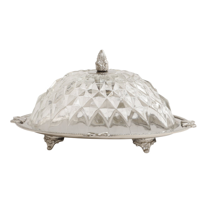 3 Leaf Decorative Silver Platter M.M.I. OVERSEAS