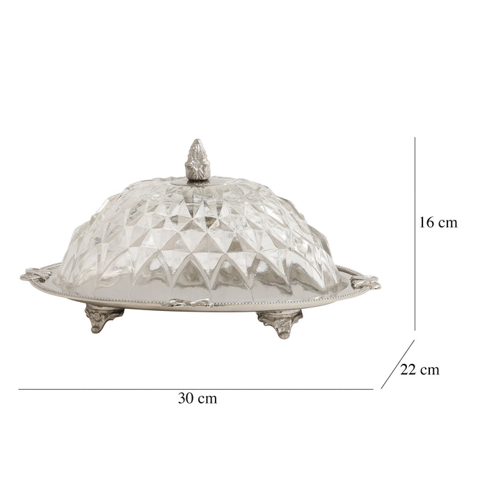 3 Leaf Decorative Silver Platter M.M.I. OVERSEAS