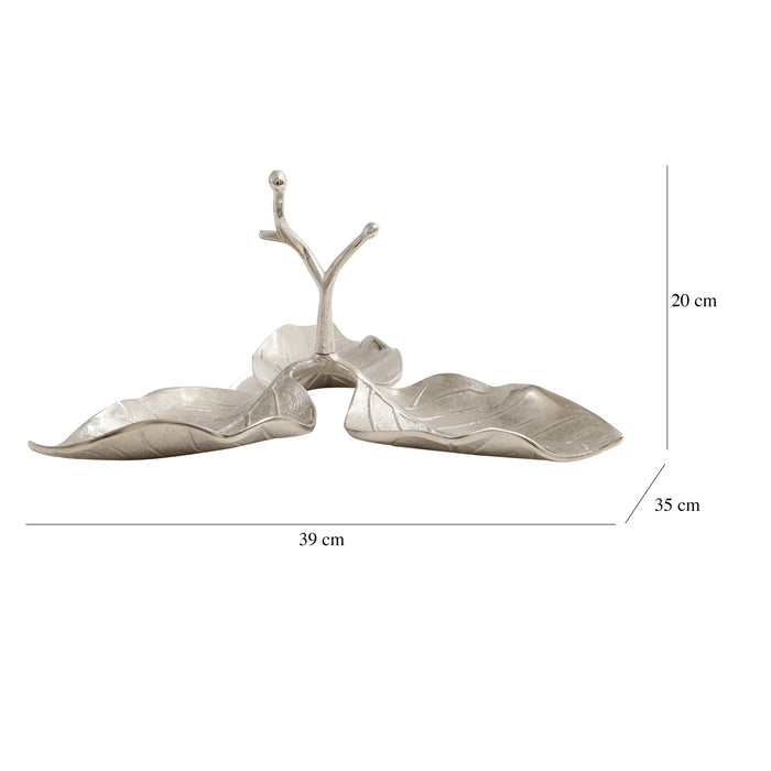 3 Leaf Decorative Silver Platter M.M.I. OVERSEAS