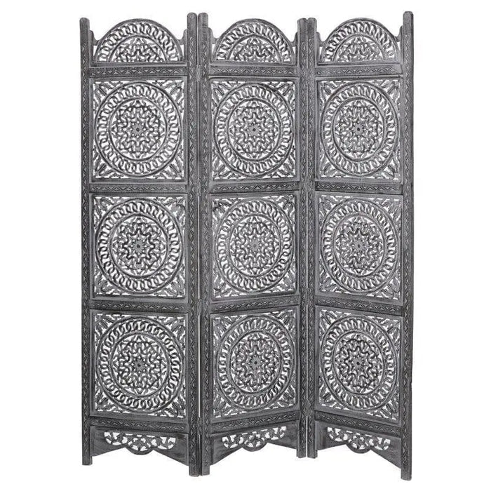 3 Panel Antique Look Woods Handcrafted Wooden Partition - Ouch Cart