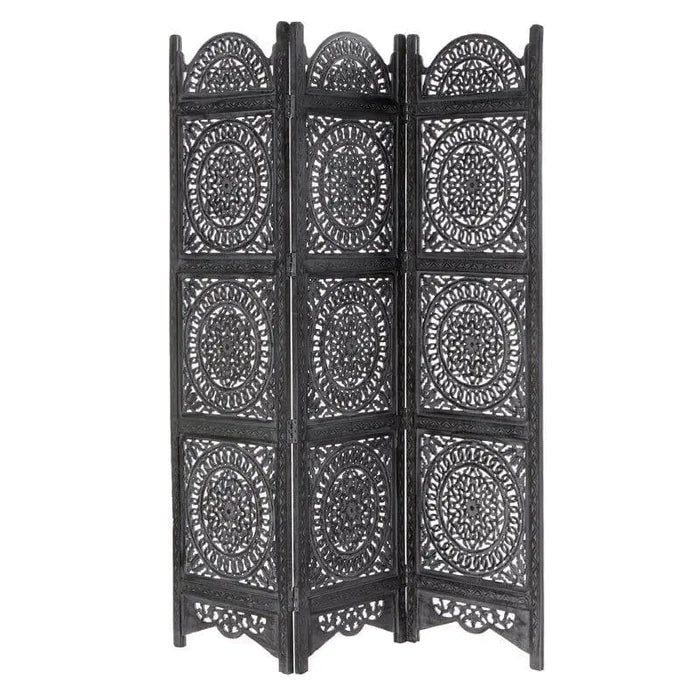 3 Panel Antique Look Woods Handcrafted Wooden Partition - Ouch Cart