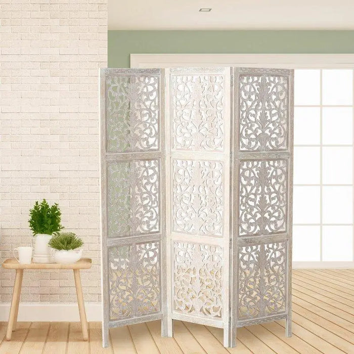 3 Panel Solid Wooden partition Folding Room Divider - Ouch Cart
