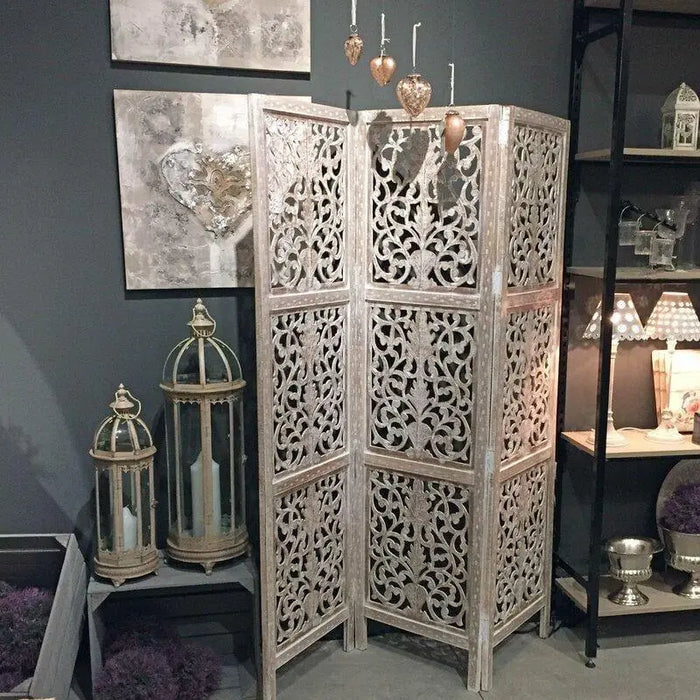 3 Panel Solid Wooden partition Folding Room Divider - Ouch Cart