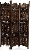 3 panel Wooden Partition, Wooden Handcrafted Partition/Room Divider/Separator for Living Room/Office - Ouch Cart