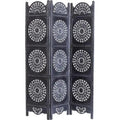 3 Panel Wooden Partition,Wooden Handcrafted Partition/Room Divider/Separator for Living Room/Office - Ouch Cart