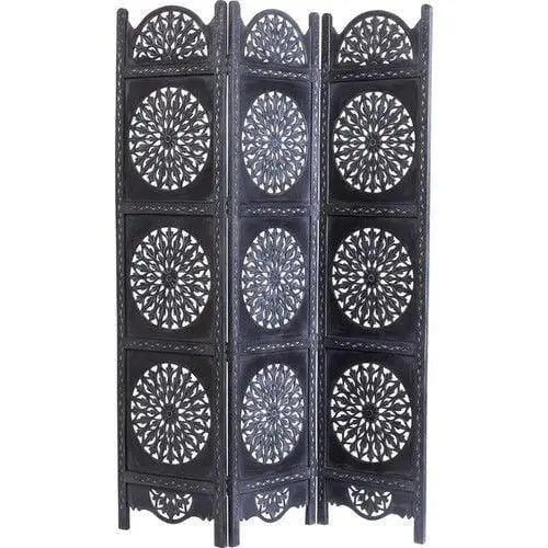 3 Panel Wooden Partition,Wooden Handcrafted Partition/Room Divider/Separator for Living Room/Office - Ouch Cart