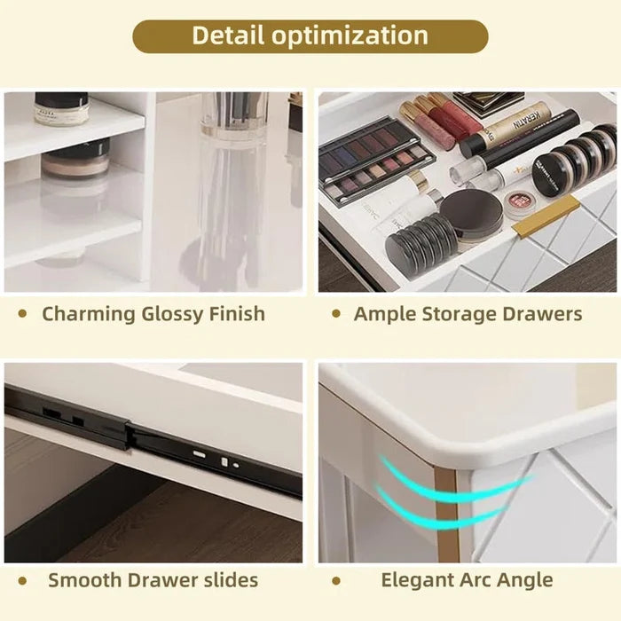 39.4"W Computer Desk with Drawers Ouch Cart