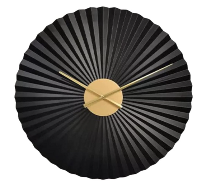 3D Zig Zag Black Metal Wallclock 24Inch N.R.HOMESDECOR