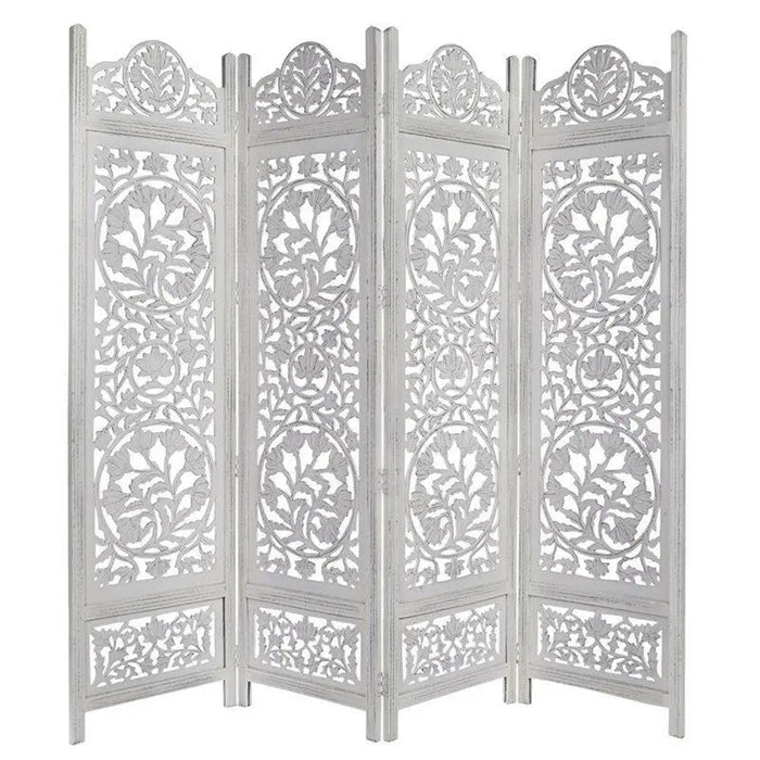 4 - Panel Solid Wood Folding Room Divider - Ouch Cart