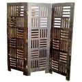 4 panel Mango Wood Partition/Wooden Room Divider/Wooden Screen/Wooden Separator - Ouch Cart
