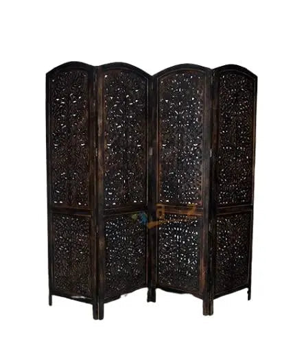 4 panel Wooden Partition | Room dividers | Wooden Room Separators for Living Area - Ouch Cart