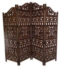 4 panel Wooden Partition,Wooden Handcrafted Partition/Room Divider/Separator for Living Room/Office - Ouch Cart
