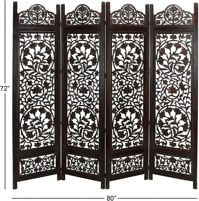 4 Panel Wooden Screen Decorative Protection For living room Wooden partition and Dividers - Ouch Cart