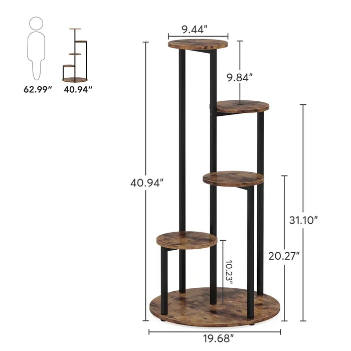 4-Tier Multiple Potted Plants Corner Stand