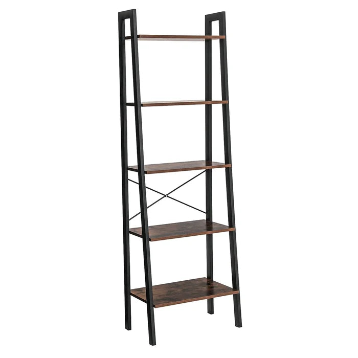 5-Tier Ladder Bookcase – Modern Industrial Design