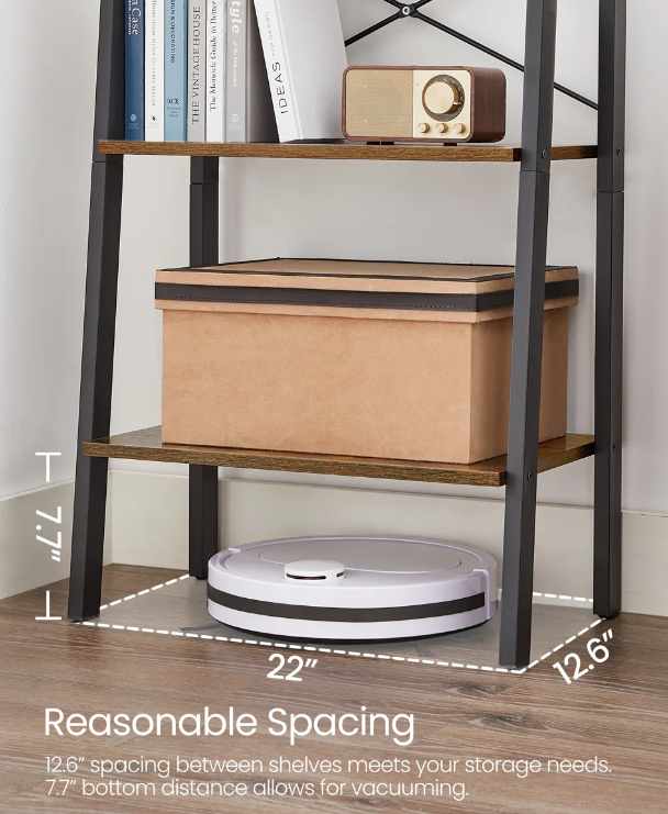 5-Tier Ladder Bookcase – Modern Industrial Design Ouch Cart