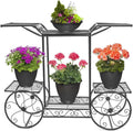 6-Tier Cart Planter Stand, Outdoor Flower Rack Flower Pot - Ouch Cart