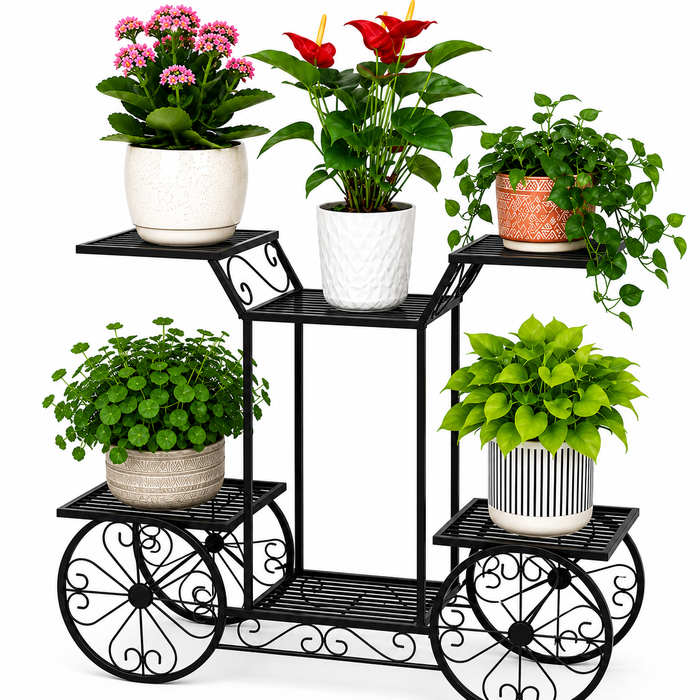 6-Tier Cart Planter Stand | Outdoor Flower Rack Ouch Cart