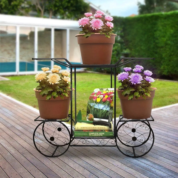6-Tier Cart Planter Stand | Outdoor Flower Rack - Ouch Cart