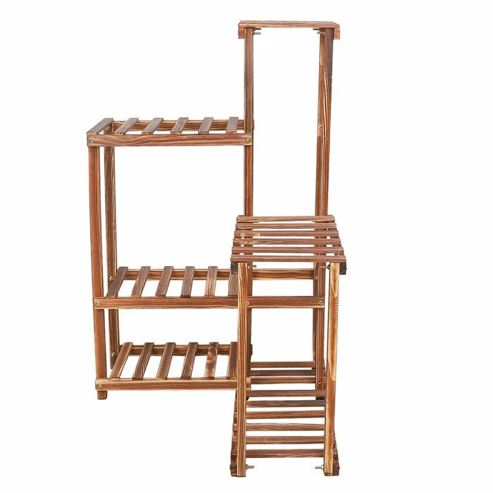6-Tier Wooden Corner Plant Stand | Space-Saving Triangle Display Shelf for Indoor & Balcony Use