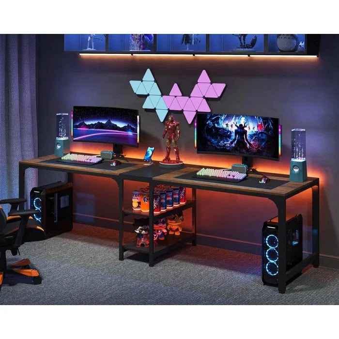 90.55'' W Rectangle Double Computer Desk Ouch Cart