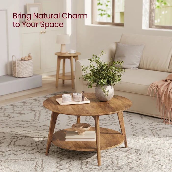 a Coffee Table With 2-Tier Storage Shelves