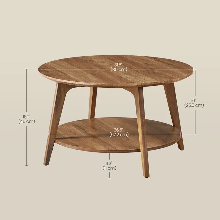 a Coffee Table With 2-Tier Storage Shelves