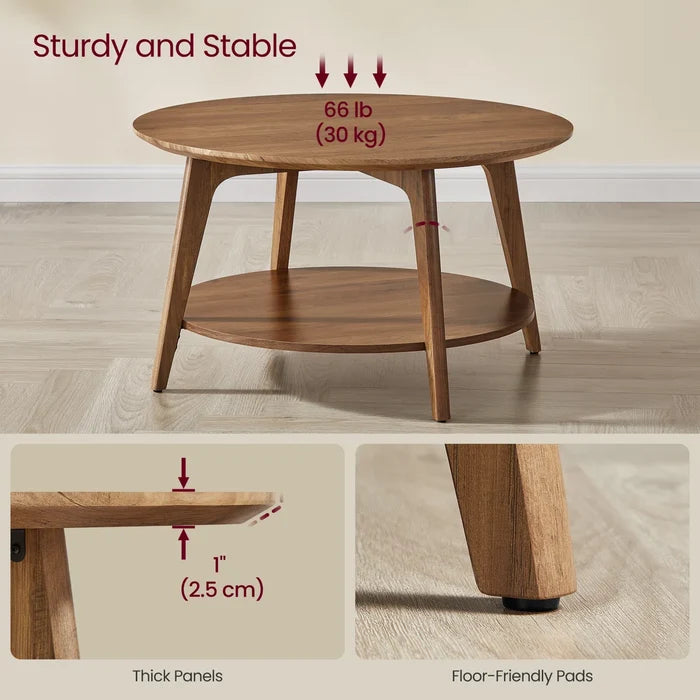 a Coffee Table With 2-Tier Storage Shelves