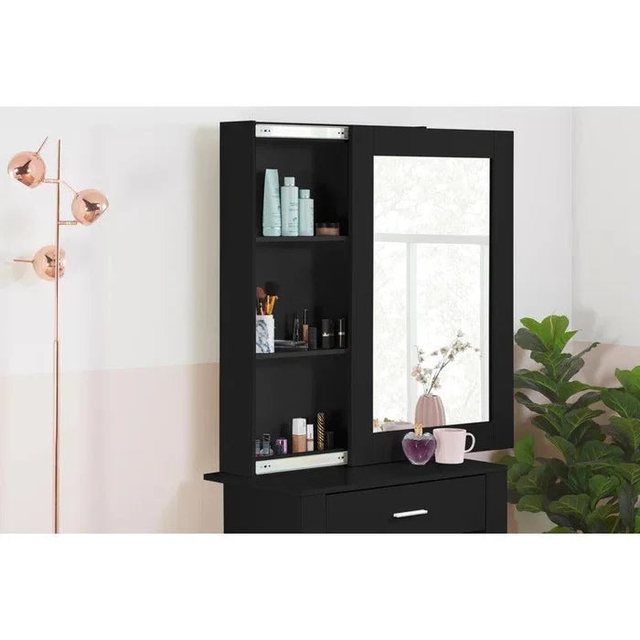 Aada Sliding Dressing Table Set with Mirror - Ouch Cart