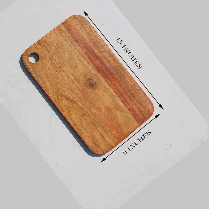 ACACIA WOOD CHOPPING BOARD CUM SERVING TRAY - Ouch Cart