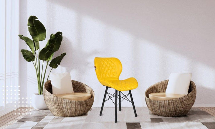 Adiko Flower Lounge Stool in Yellow - Ouch Cart