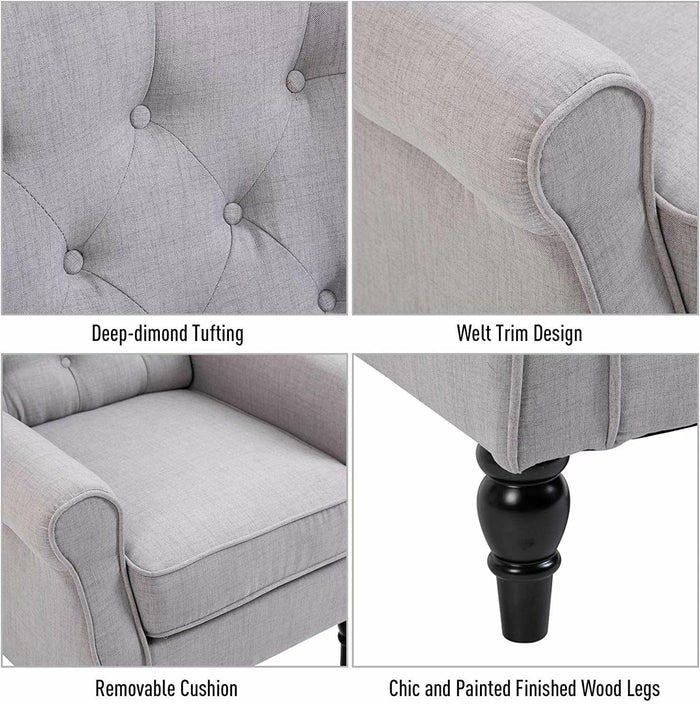 Afton Wide Tufted Wingback Chair - Ouch Cart