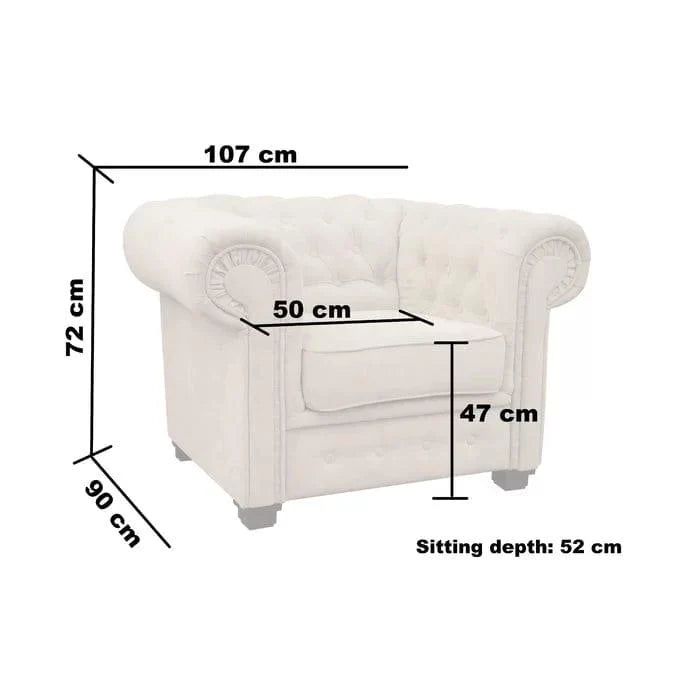 Alderwood Wide Tufted Chesterfield Chair - Ouch Cart