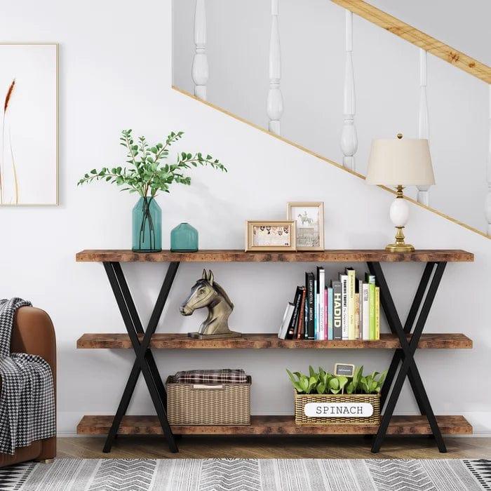 Allena'' Wooden And Iron Console Table - Ouch Cart