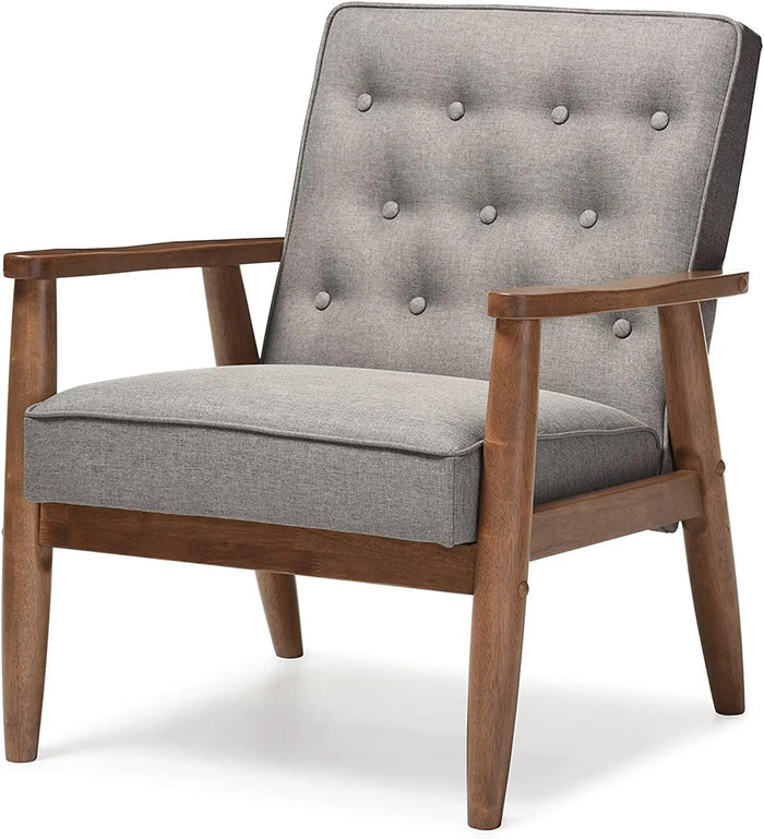 Amazing Wide Tufted back Wooden Cushion Chair - Ouch Cart