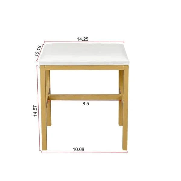 Anna Vanity dressing table with mirror with stool Vanity Desk with Power Outlet, Makeup Table with Sliding Lighted Mirror, Vanity Dresser for Bedroom White - Ouch Cart