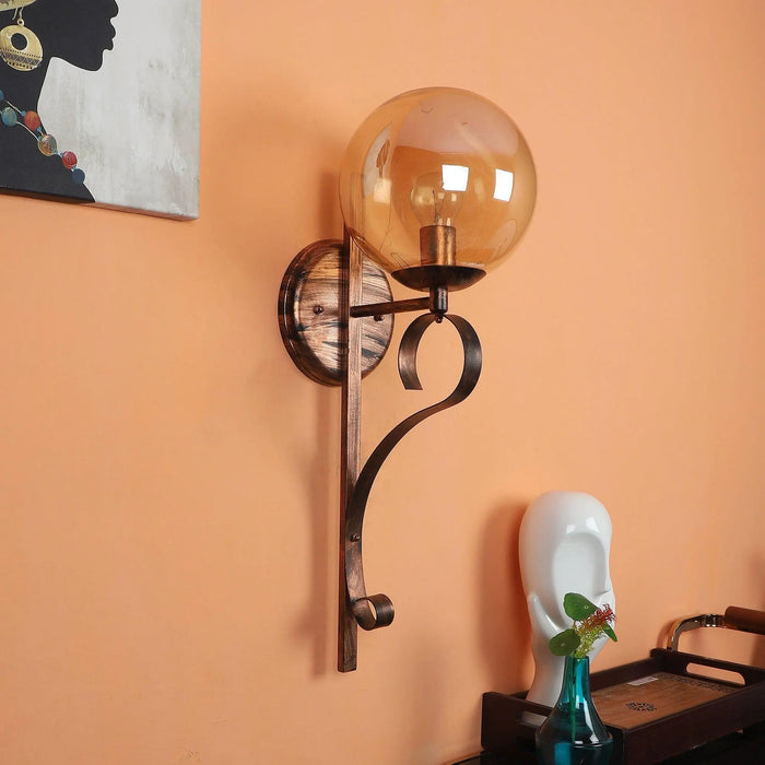 Antique Copper And Gold Iron Wall Lights - Ouch Cart