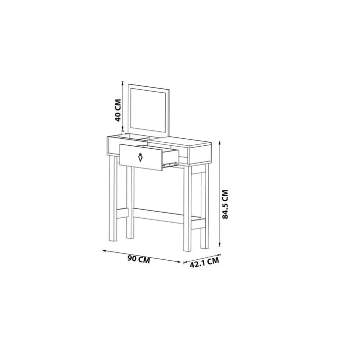 Aoi Dressing Table with Mirror Ouch Cart