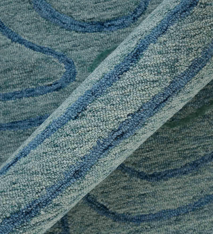 AQUA Wool & Viscose Canyan 4x6 Feet Hand-Tufted Carpet - Rug - Ouch Cart