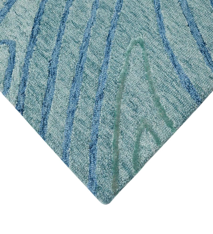 AQUA Wool & Viscose Canyan 4x6 Feet Hand-Tufted Carpet - Rug - Ouch Cart
