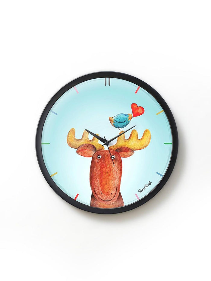 Arty reindeer Multicolor Wall Clock - Ouch Cart