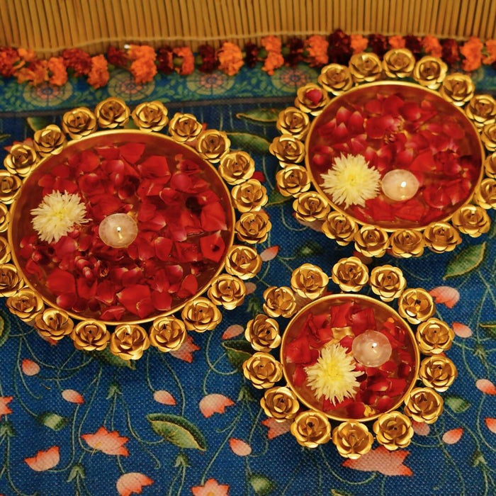 ASTONISHING GULAB URLI SET OF 3. - Ouch Cart