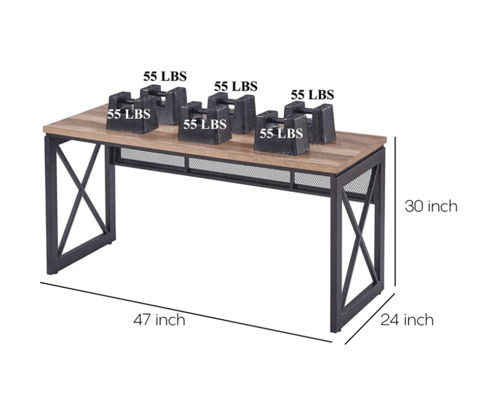 Audra Wood and Metal Industrial Office Desk - Ouch Cart