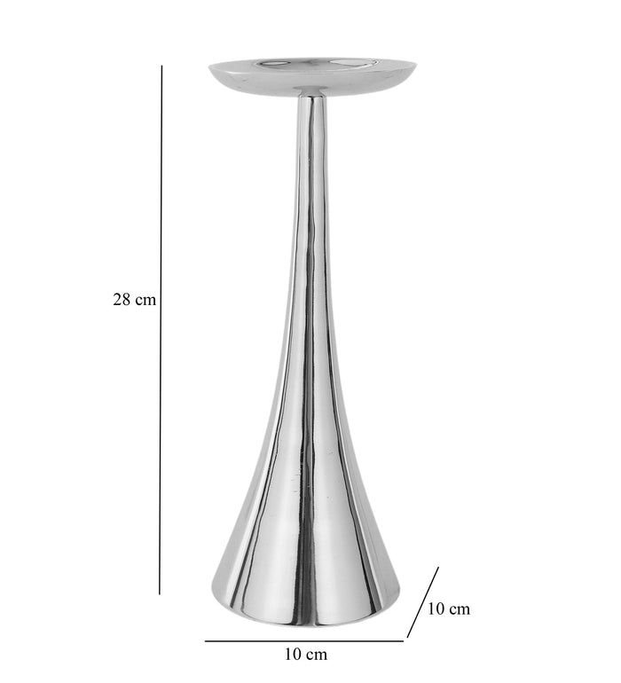 Aureus Silver Pillar Candle Stands Pair of 2 M.M.I. OVERSEAS