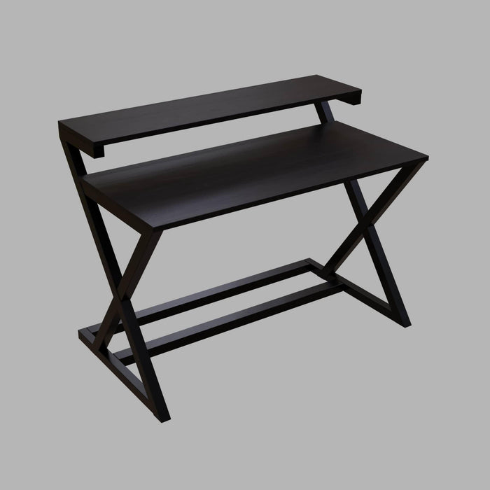 Austin Study Table with Upper Shelve in Brown Color - Ouch Cart
